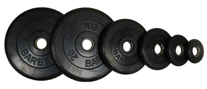 Диск литой обрезиненный MB Barbell д.30 мм Диск литой обрезиненный MB Barbell д.30 мм
