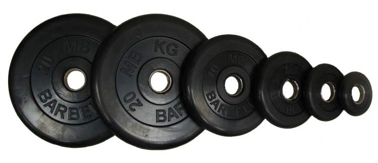 Диск литой обрезиненный MB Barbell д.30 мм