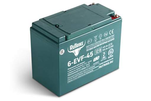 Тяговый аккумулятор RuTrike 6-EVF-45 (12V45A/H C3) Тяговый аккумулятор RuTrike 6-EVF-45 (12V45A/H C3)
